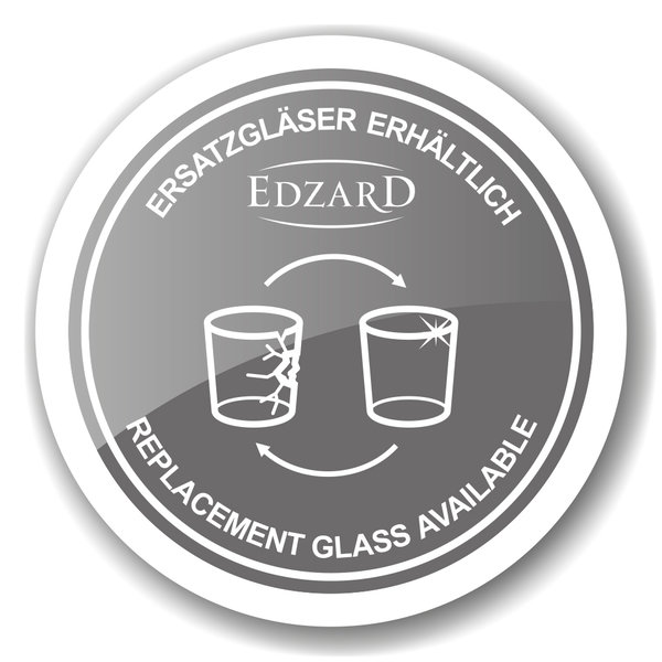 EDZARD Windlicht Kingston, Aluminium, silberfarben, mit Glas, Höhe 10, 15, 20 cm, ø 15 cm